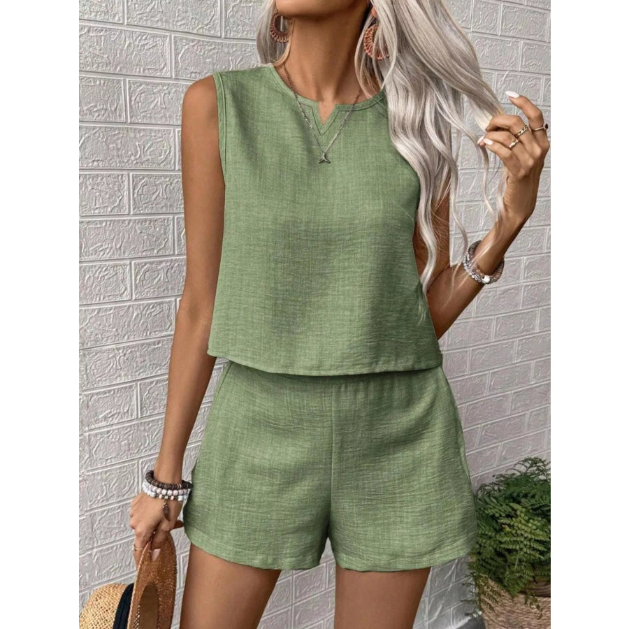 Sleeveless Top and Shorts Casual Set Apparel and Accessories