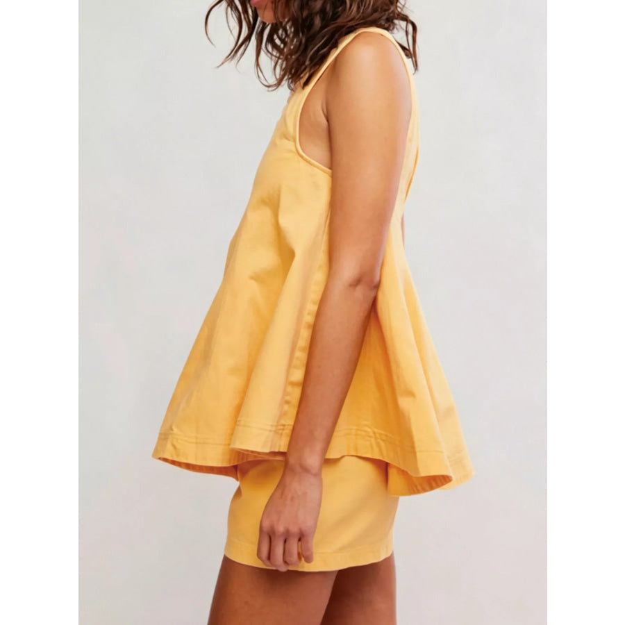 Sleeveless Top and Shorts Denim Set Apparel and Accessories