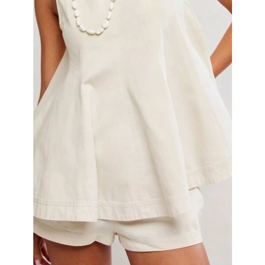 Sleeveless Top and Shorts Denim Set Apparel and Accessories