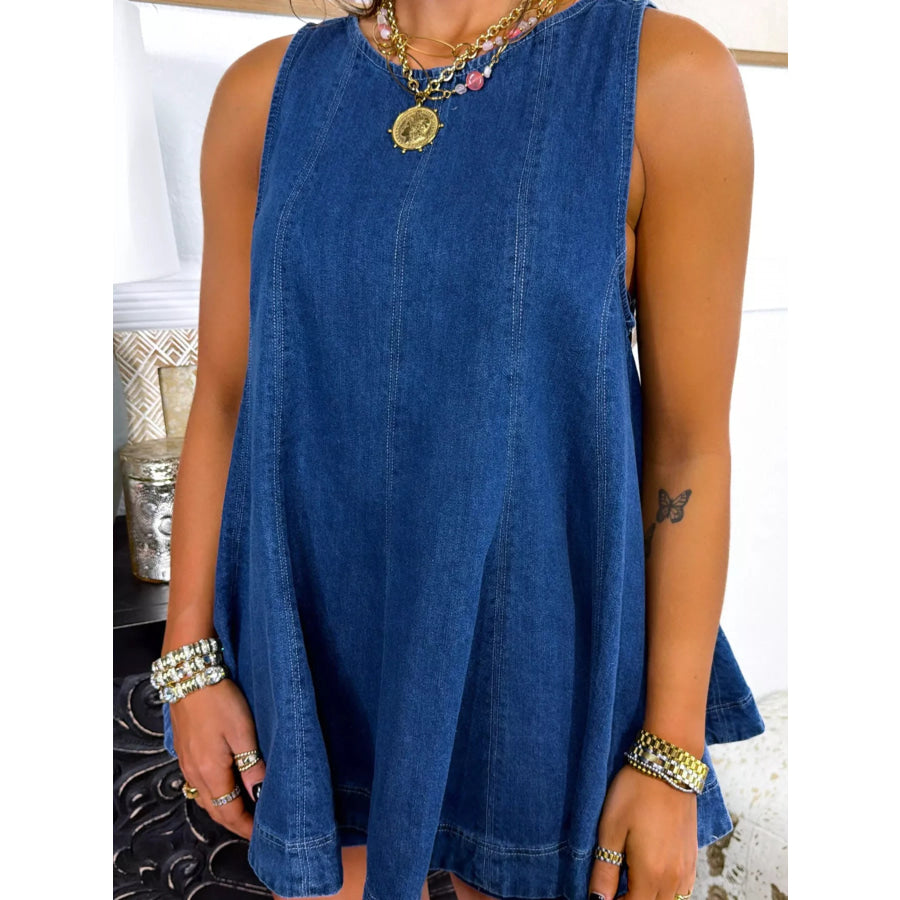Sleeveless Top and Shorts Denim Set Apparel and Accessories
