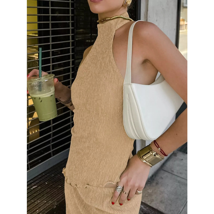 Sleeveless Top and Wide-Leg Pants Two-Piece Set Apparel and Accessories