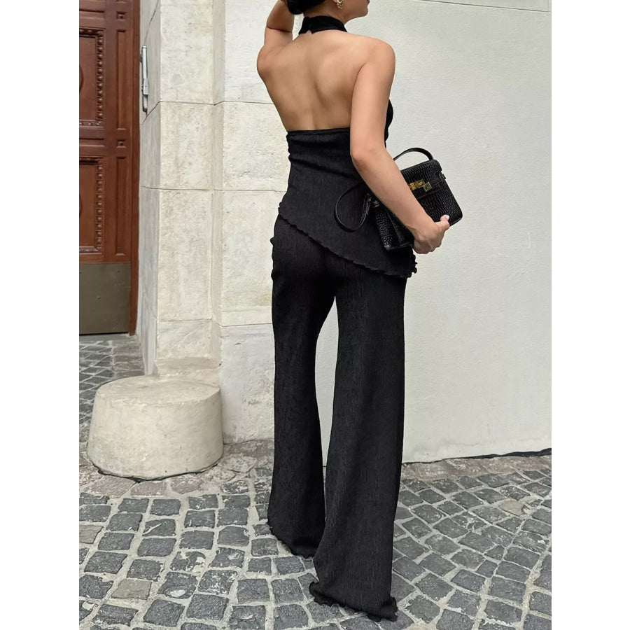 Sleeveless Top and Wide-Leg Pants Two-Piece Set Apparel and Accessories