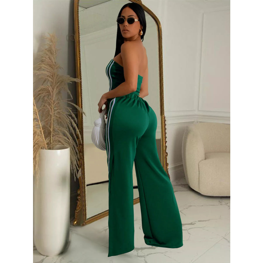 Sleeveless Tube Top and Wide Leg Pants Set Apparel and Accessories