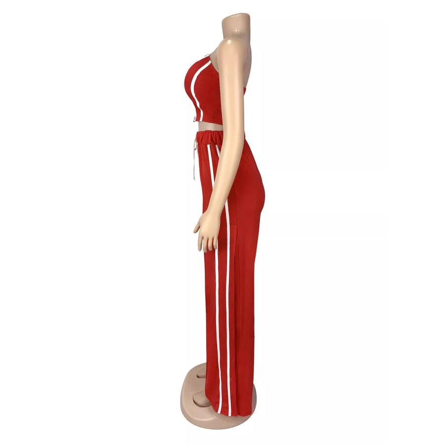 Sleeveless Tube Top and Wide Leg Pants Set Apparel and Accessories