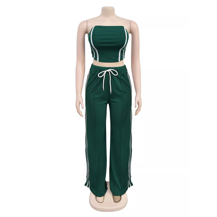 Sleeveless Tube Top and Wide Leg Pants Set Apparel and Accessories