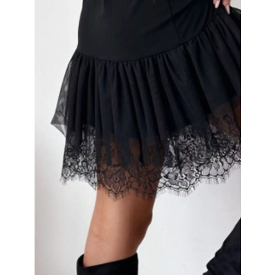 Sleeveless Tulle Hem Mini Dress Apparel and Accessories