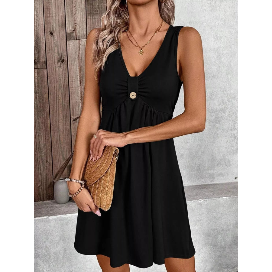 Sleeveless V-Neck A-Line Dress Apparel and Accessories