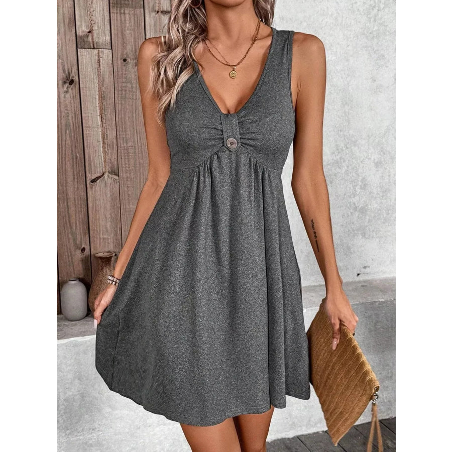 Sleeveless V-Neck A-Line Dress Apparel and Accessories