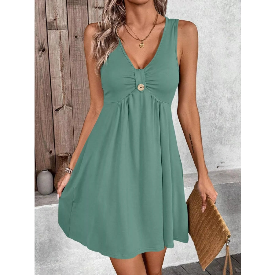 Sleeveless V-Neck A-Line Dress Apparel and Accessories