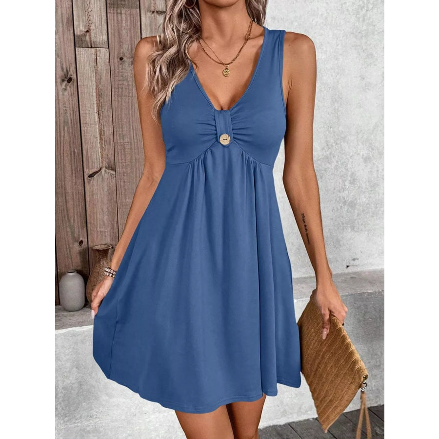 Sleeveless V-Neck A-Line Dress Apparel and Accessories