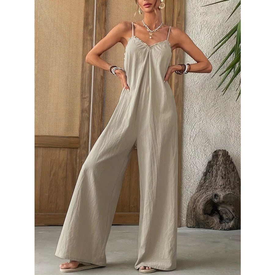 Sleeveless Wide Leg Casual Jumpsuit Apparel and Accessories