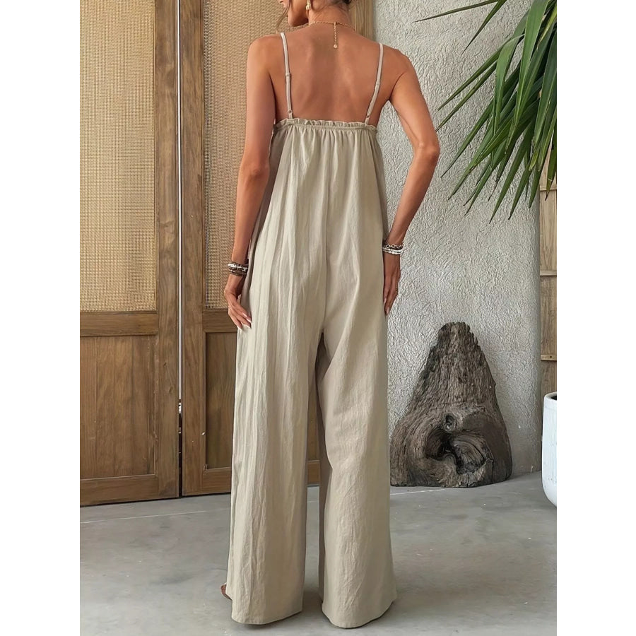 Sleeveless Wide Leg Casual Jumpsuit Apparel and Accessories