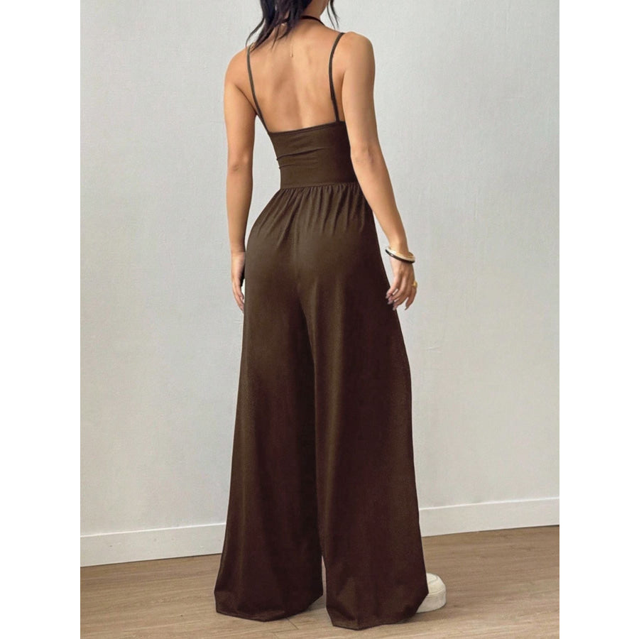 Sleeveless Wide Leg Casual Jumpsuit Apparel and Accessories