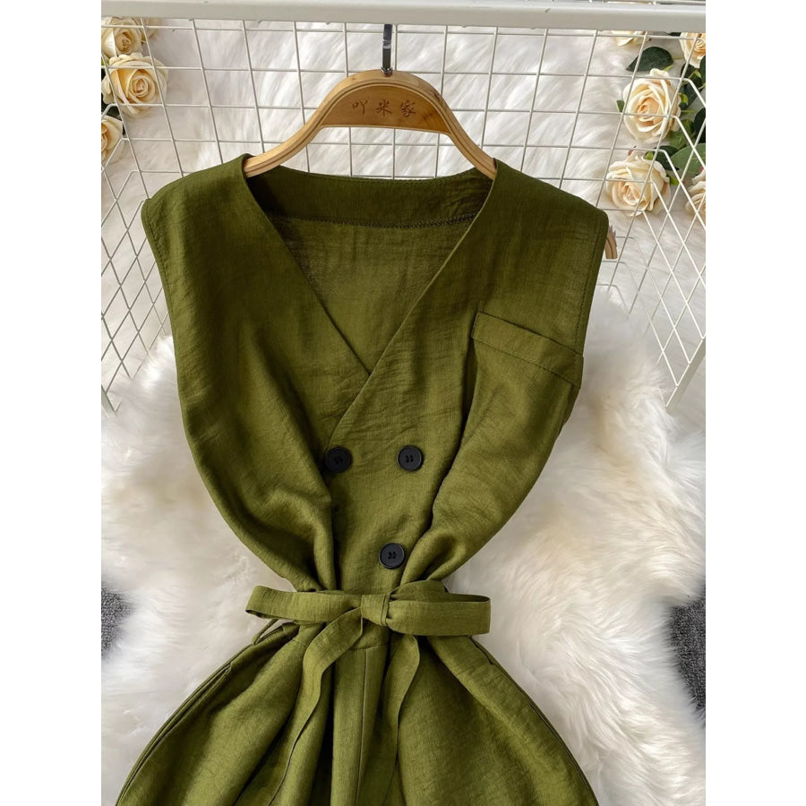 Sleeveless Wide Leg Jumpsuit Apparel and Accessories