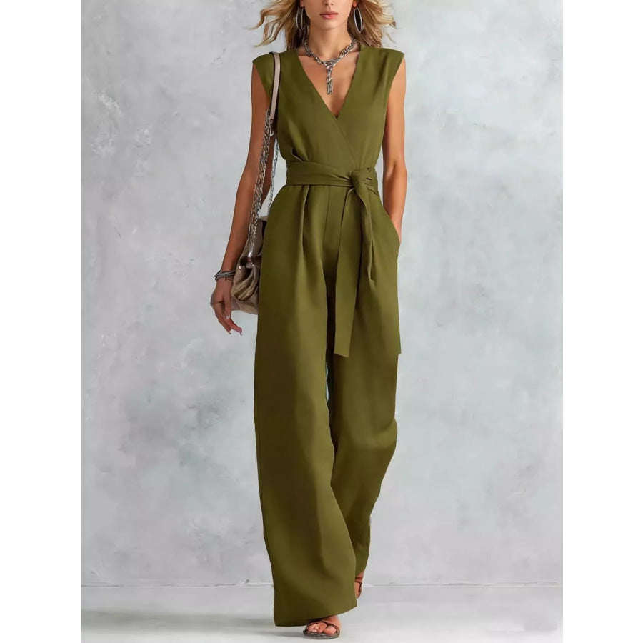 Sleeveless Wide Leg Jumpsuit Apparel and Accessories