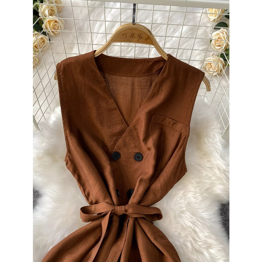 Sleeveless Wide Leg Jumpsuit Apparel and Accessories
