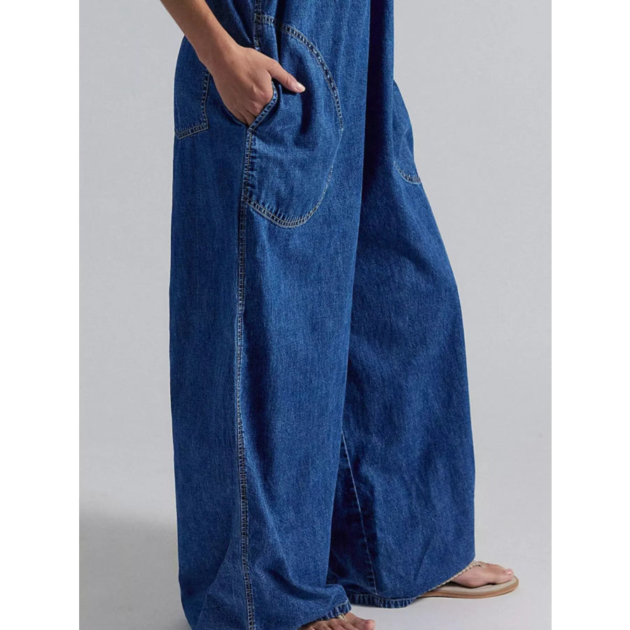 Sleeveless Wide-Leg Jumpsuit Apparel and Accessories