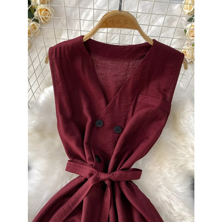 Sleeveless Wide Leg Jumpsuit Apparel and Accessories
