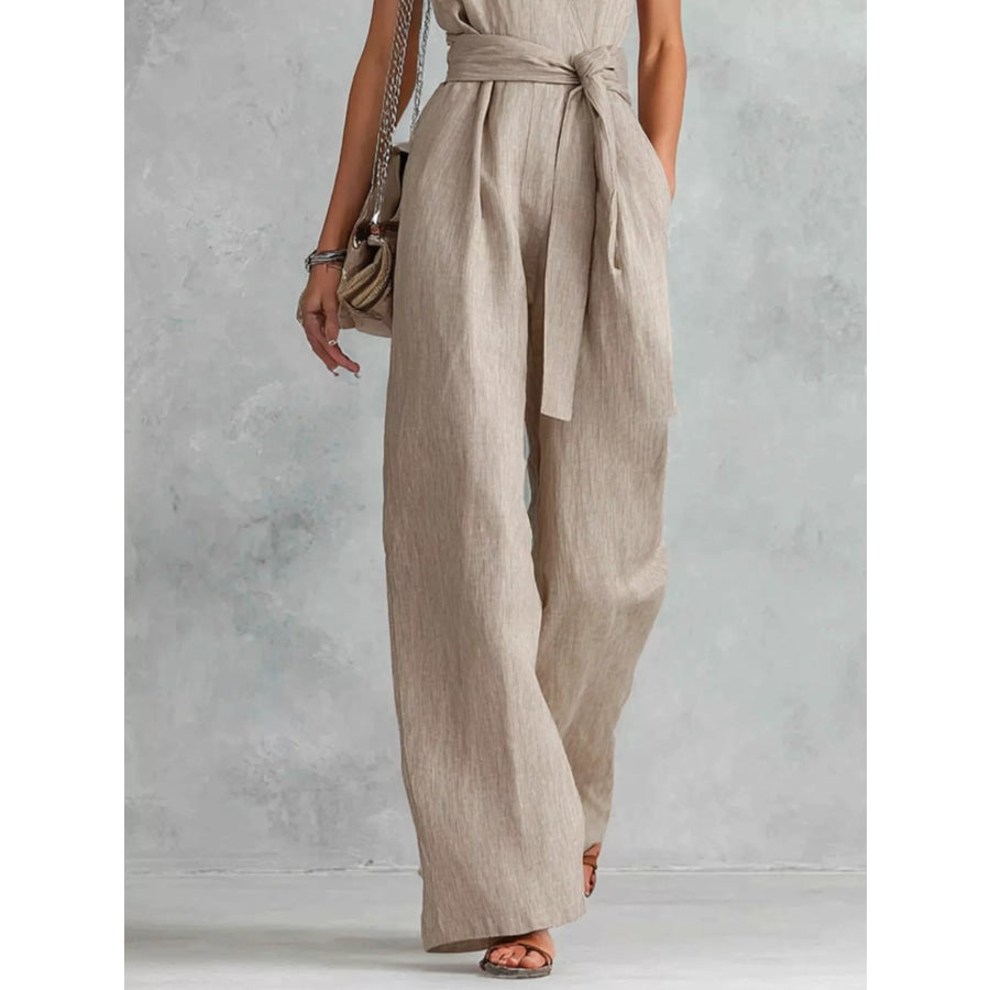 Sleeveless Wide Leg Jumpsuit Apparel and Accessories