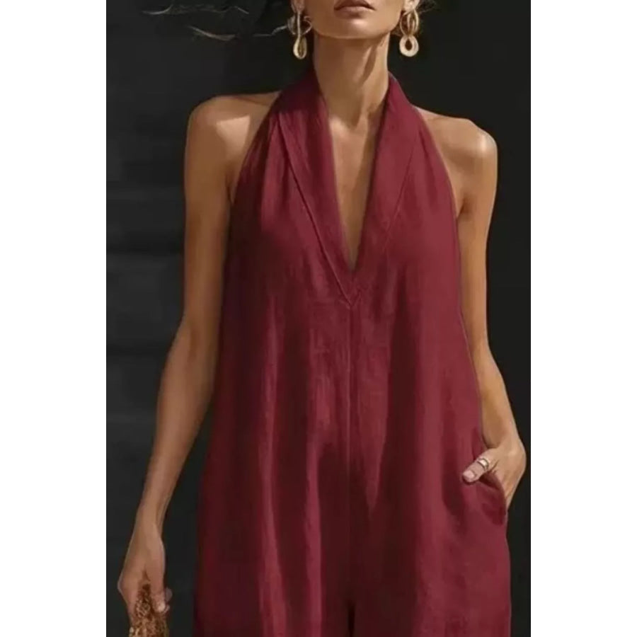 Sleeveless Wide Leg Jumpsuit Apparel and Accessories