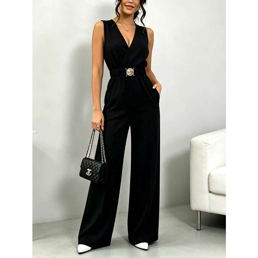 Sleeveless Wide Leg Jumpsuit Apparel and Accessories