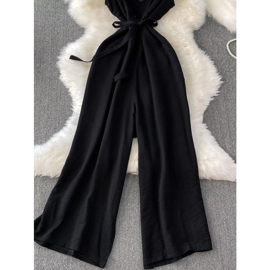 Sleeveless Wide Leg Jumpsuit Apparel and Accessories
