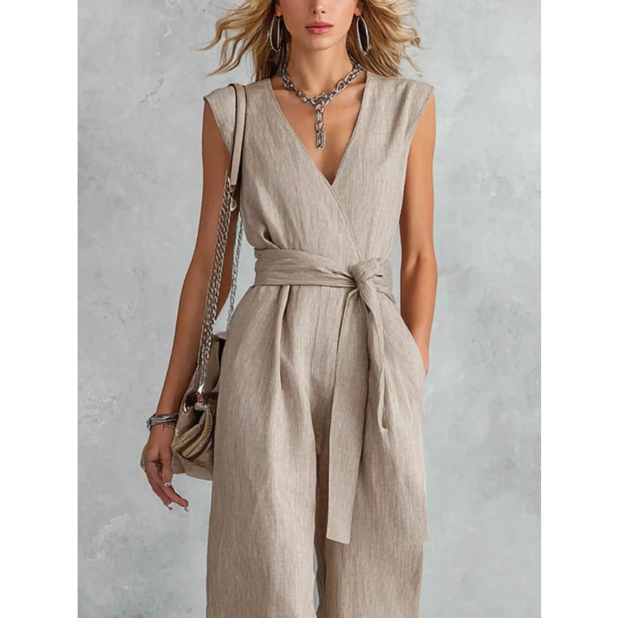 Sleeveless Wide Leg Jumpsuit Apparel and Accessories