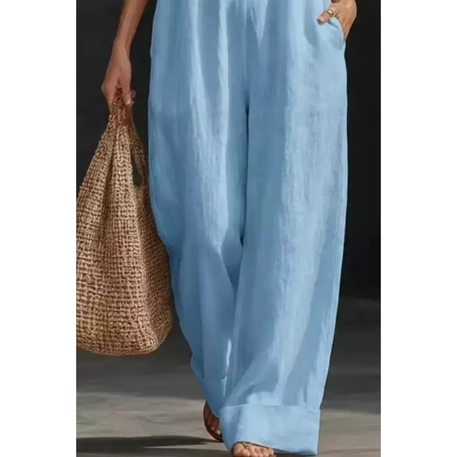 Sleeveless Wide Leg Jumpsuit Apparel and Accessories
