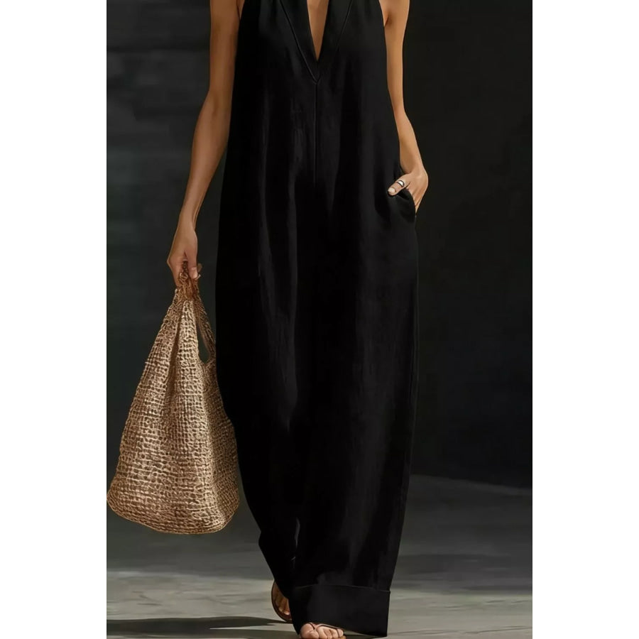 Sleeveless Wide Leg Jumpsuit Apparel and Accessories