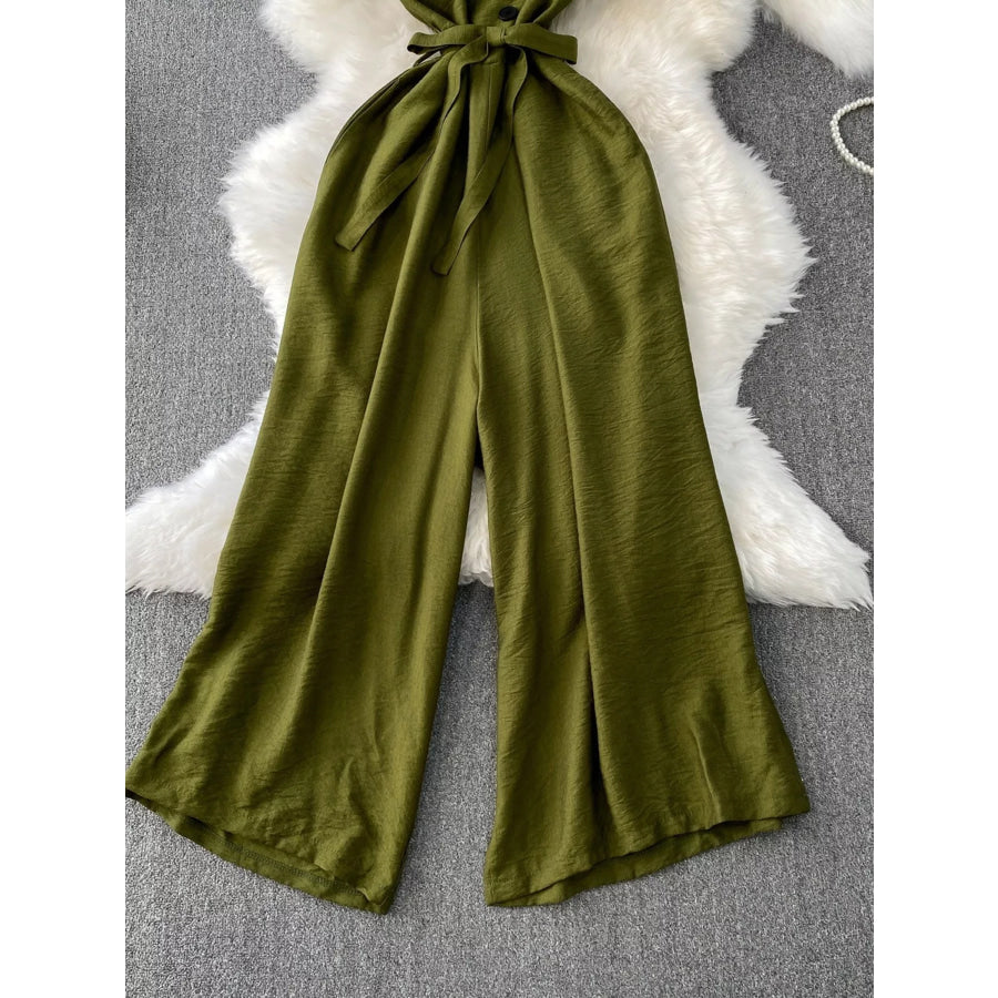 Sleeveless Wide Leg Jumpsuit Apparel and Accessories