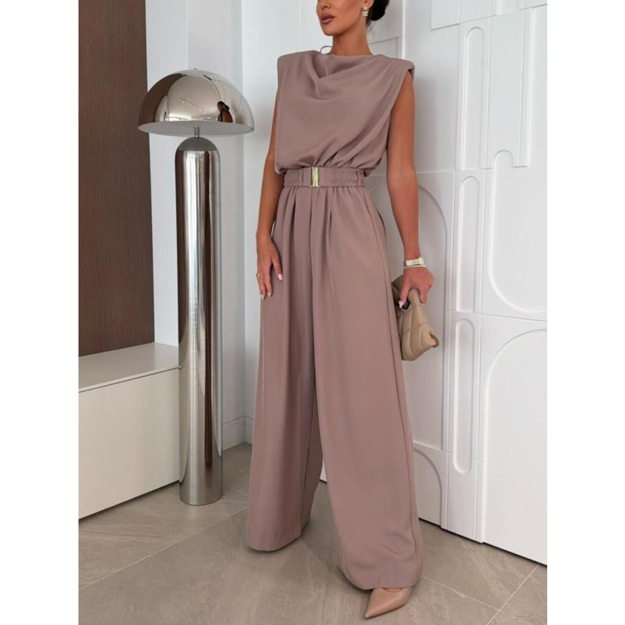 Sleeveless Wide Leg Jumpsuit Apparel and Accessories