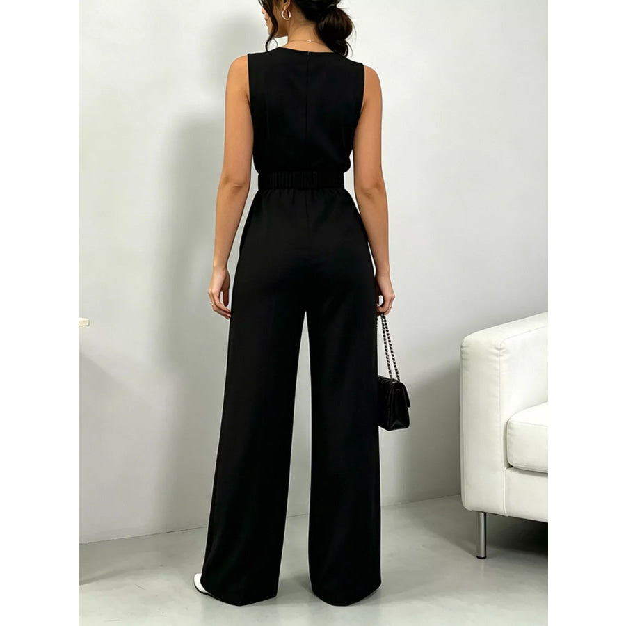 Sleeveless Wide Leg Jumpsuit Apparel and Accessories
