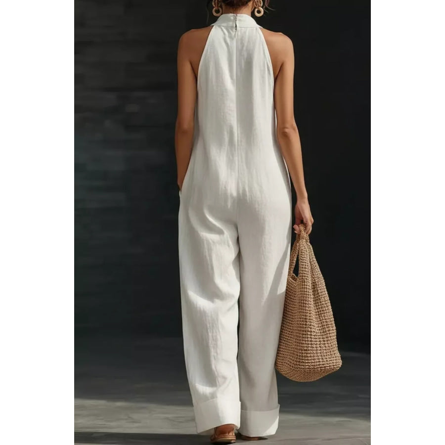 Sleeveless Wide Leg Jumpsuit Apparel and Accessories