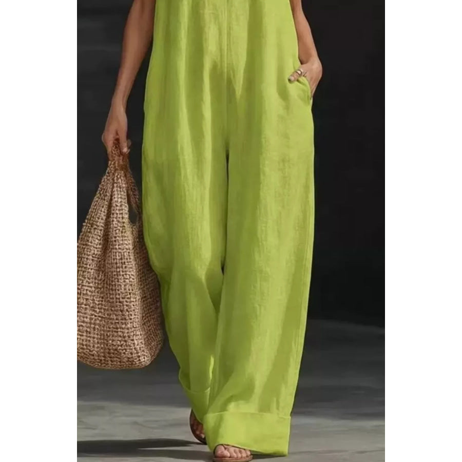 Sleeveless Wide Leg Jumpsuit Apparel and Accessories