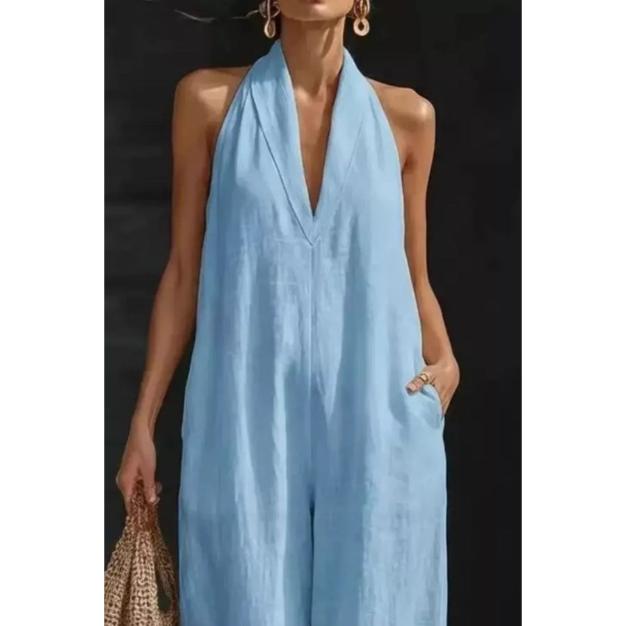 Sleeveless Wide Leg Jumpsuit Apparel and Accessories