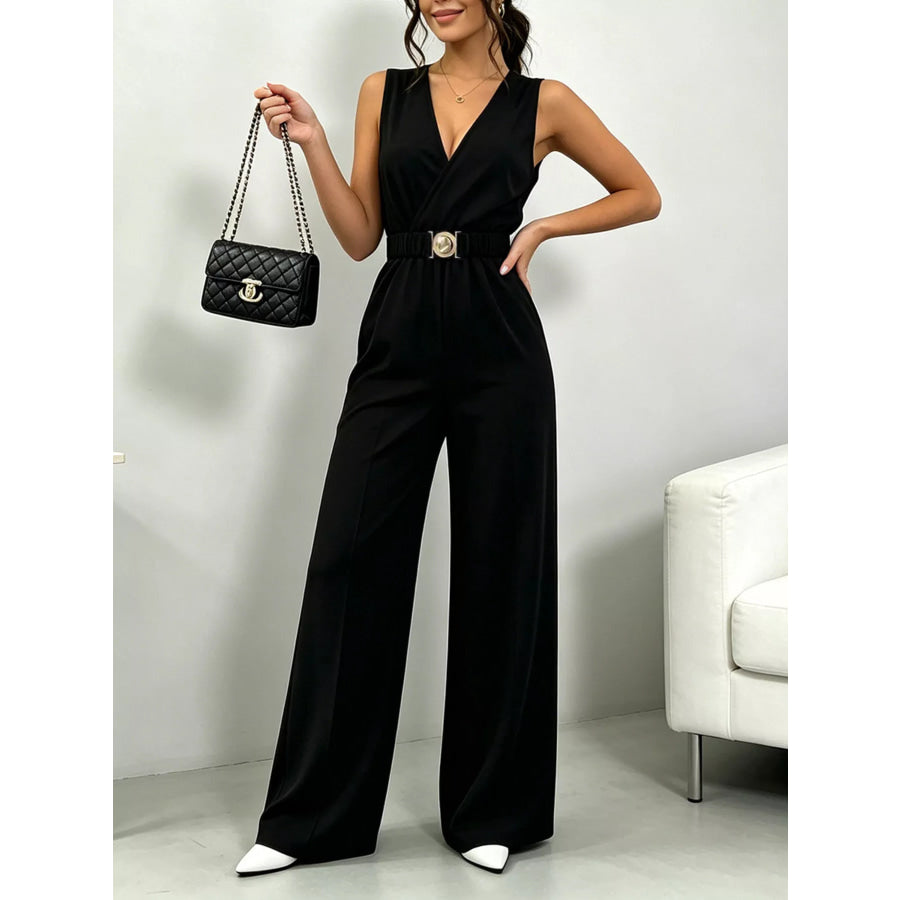 Sleeveless Wide Leg Jumpsuit Black / XXS Apparel and Accessories