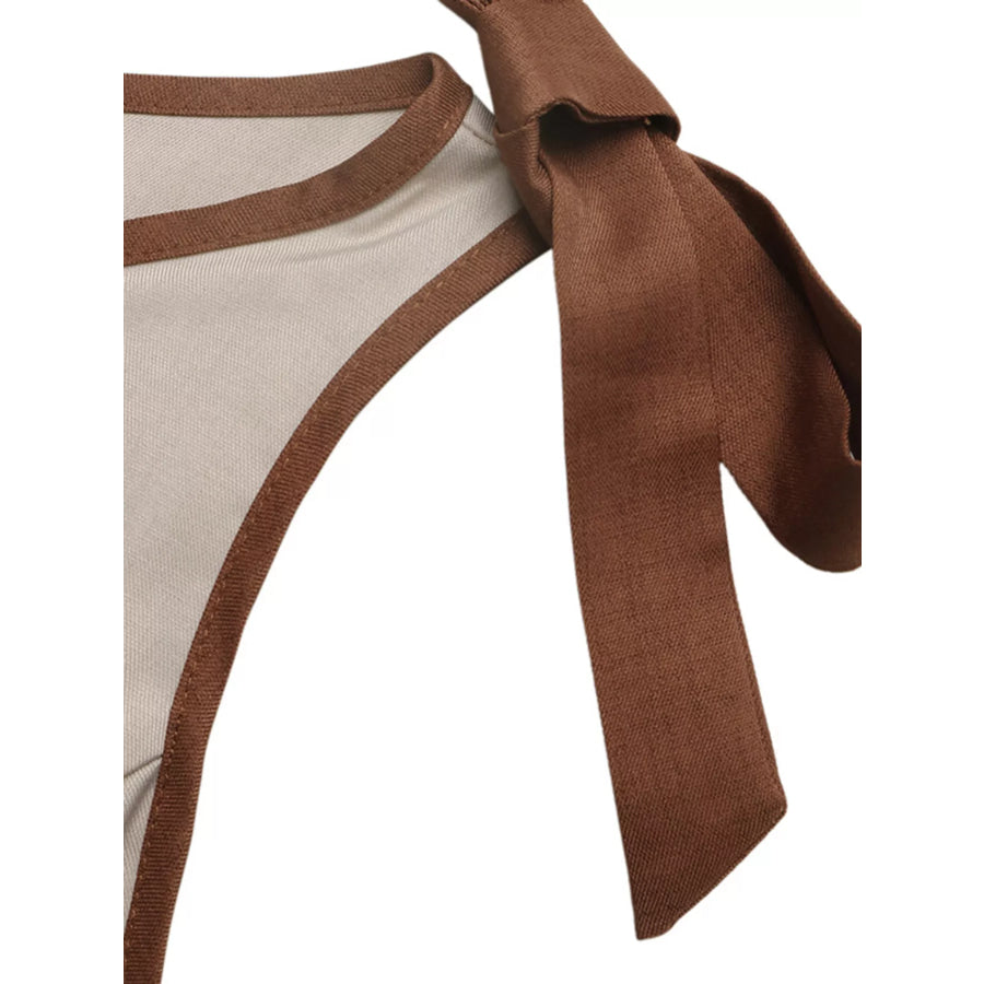 Sleeveless Wide Leg Jumpsuit with Bow Detail Apparel and Accessories