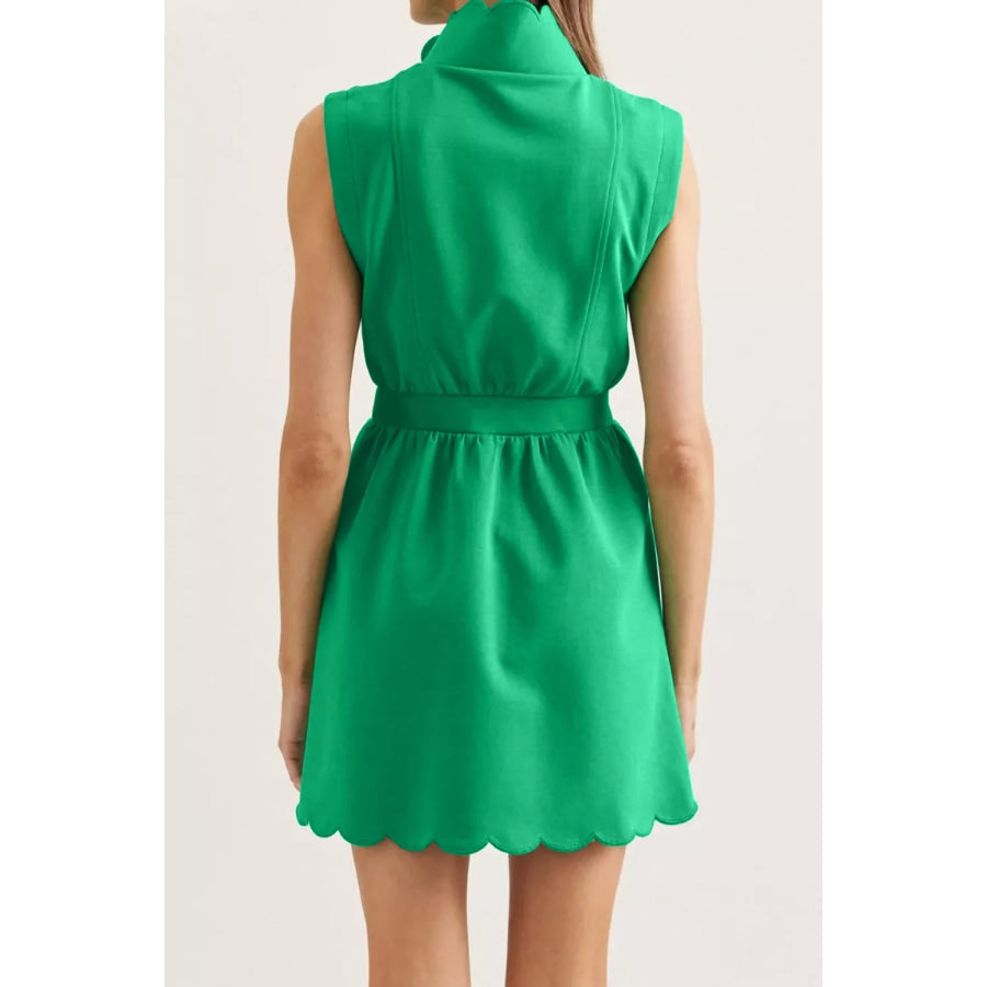 Sleeveless Zip-Up Mini Dress Apparel and Accessories