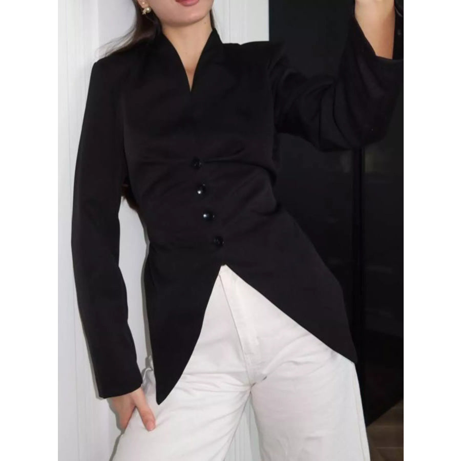 Slim-Fit Asymmetric Hem Blazer Apparel and Accessories