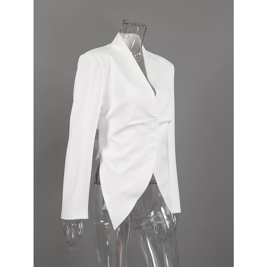 Slim-Fit Asymmetric Hem Blazer Apparel and Accessories