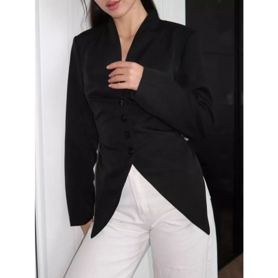 Slim-Fit Asymmetric Hem Blazer Apparel and Accessories