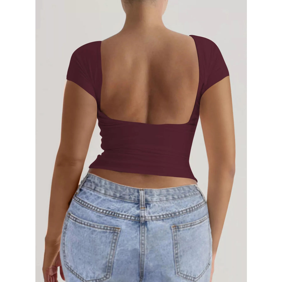 Slim-Fit Backless T-Shirt Apparel and Accessories