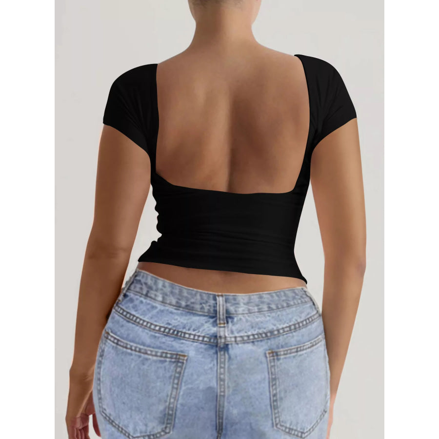 Slim-Fit Backless T-Shirt Apparel and Accessories