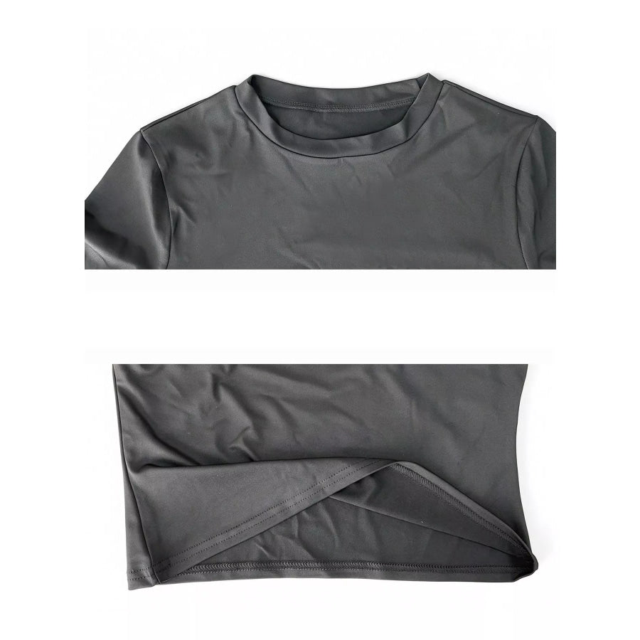 Slim Fit Basic Crew Neck Short Sleeve Crop T-Shirt Apparel and Accessories