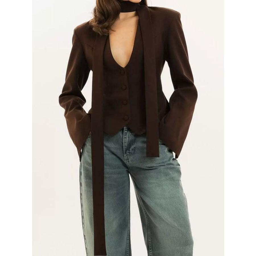 Slim-Fit Button Down Blazer Apparel and Accessories