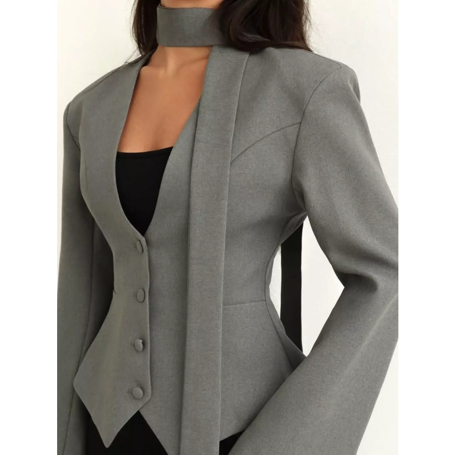Slim-Fit Button Down Blazer Apparel and Accessories