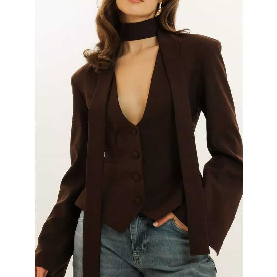 Slim-Fit Button Down Blazer Apparel and Accessories