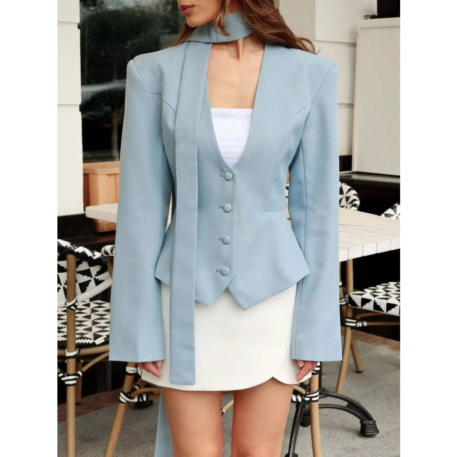 Slim-Fit Button Down Blazer Apparel and Accessories