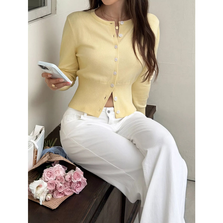 Slim-Fit Button-Down Cardigan Apparel and Accessories