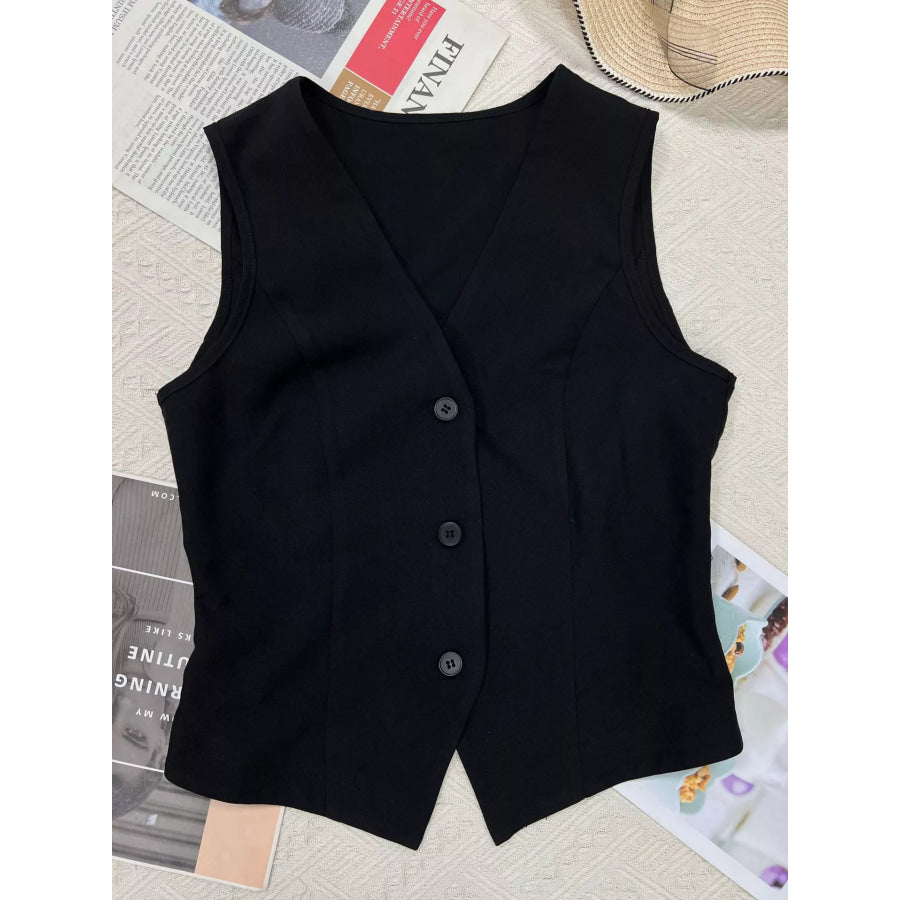 Slim Fit Button-Down Vest Apparel and Accessories